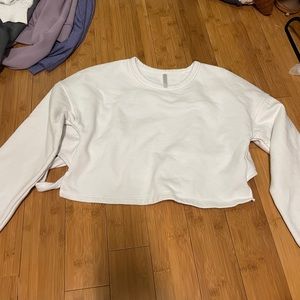 White cropped Fabletics sweatshirt Size S